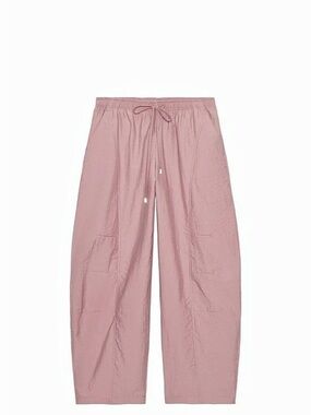 ZARA Barrel Pants with Elastic Waist Pink Medium